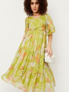 ·Max· floral ruffle tiered maxi dress